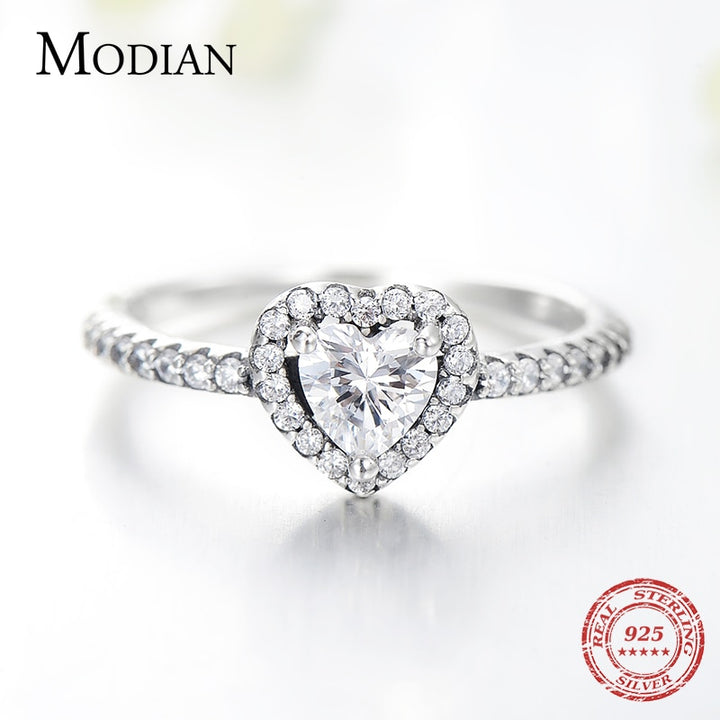 Modian 925 Sterling Silver Heart Fashion Sets For Women Charm Earrings Luxury Wedding Necklaces Engagement Statement Jewelry - bertofonsi
