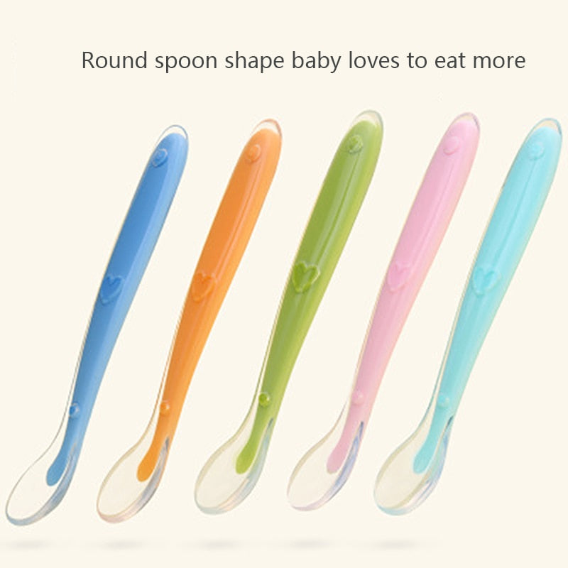 Let's Make Cute 2pc Silicone Sika Deer Cartoon Baby Spoon For Baby Feeding Breakfast Newborn Baby Products - bertofonsi