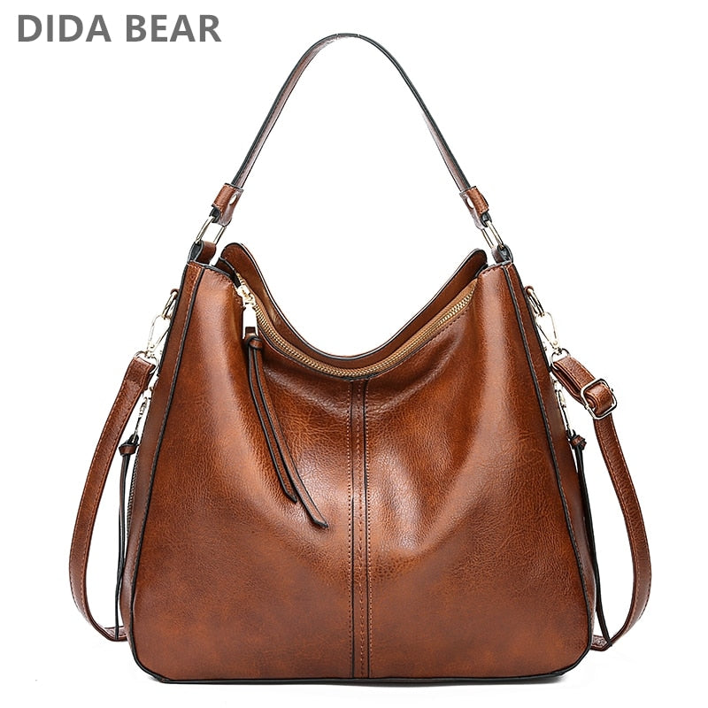 DIDABEAR Hobo Bag Leather Women Handbags Female Leisure Shoulder Bags Fashion Purses Vintage Bolsas Large Capacity Tote bag - bertofonsi