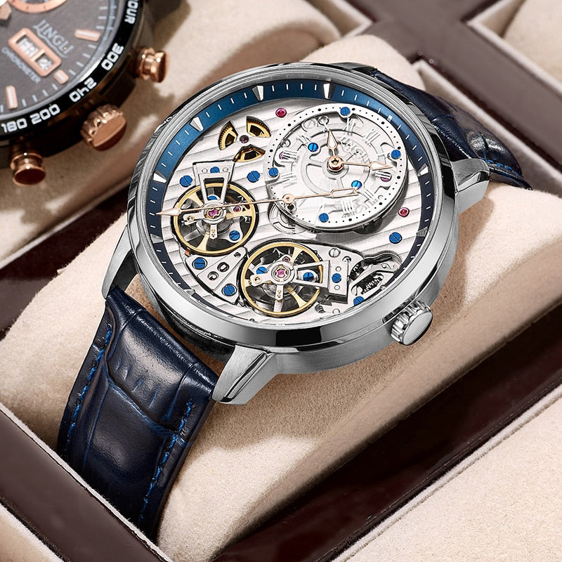 JINLERY Automatic Mechanical Watch for Men Luxury Men Wristwatch Waterproof Business Watch Man Sapphire Glass Relogio Masculino - bertofonsi