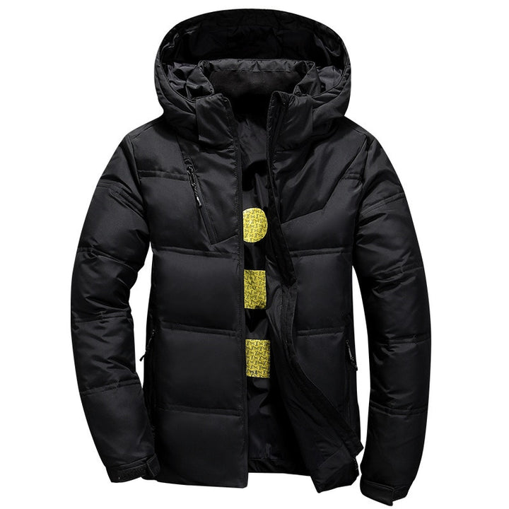 New White Duck Down Jacket Men Winter Warm Solid Color Hooded Down Coats Thick Duck Parka Mens Down Jackets Winter Outdoor Coat - bertofonsi