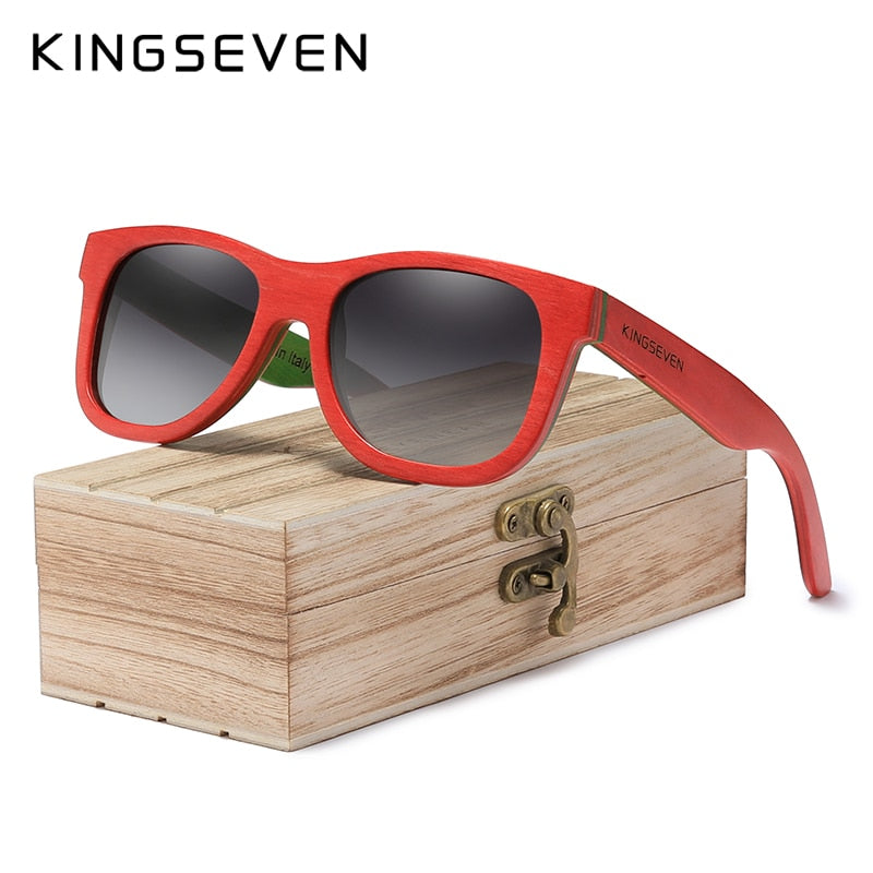 KINGSEVEN Handmade 2022 Natural Wooden Men&#39;s Glasses Polarized Sunglasses Gradient Lens Women Traveling Vintage Oculos De Sol - bertofonsi
