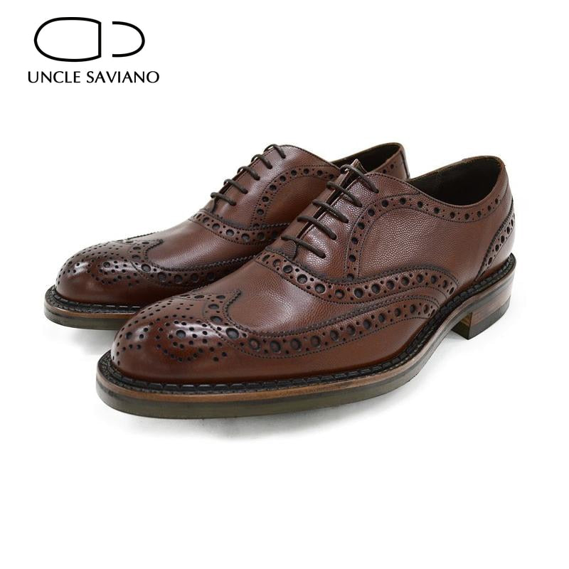 Uncle Saviano Oxford Brogue Designer Dress Best Men Shoes Wedding Business Style Man Shoe Luxury Leather Handmade Shoes for Men - bertofonsi