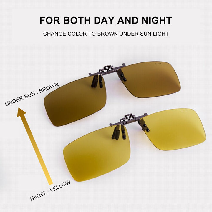 CAPONI Night Vision Clip On Frame Glasses Photochromic Polarized Flip Up Sunglasses Clip UV400 Driving Clip For Frame YSBS1101 - bertofonsi