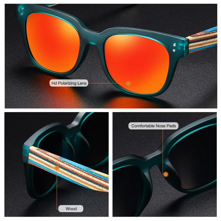 GM DESIGN Natural Handmade Wood Sunglasses Men Sun Glasses Women Brand Design Original Color Glasses Oculo - bertofonsi