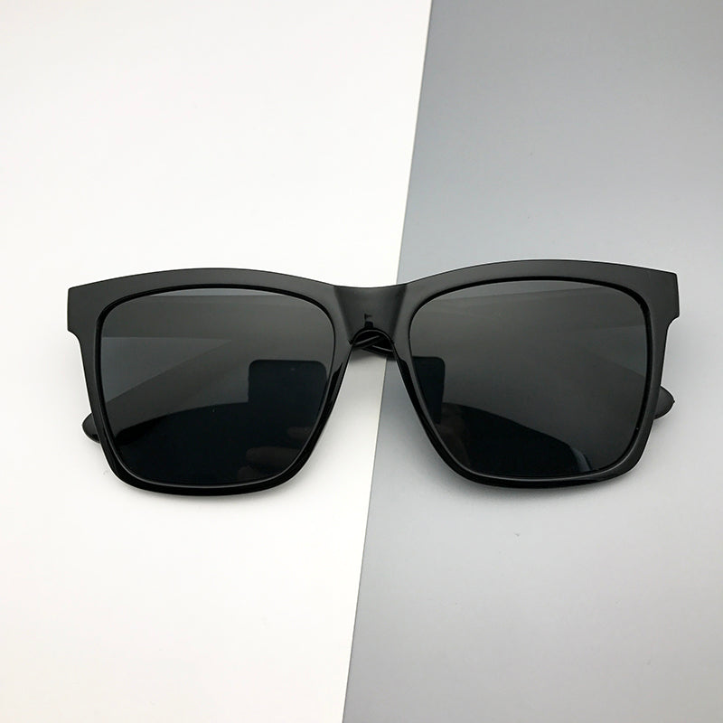 TR90 Ultra-Light Men's Sunglasses Same Style as Stars Polarized Sunglasses Women Trendy Black Super Driving Large Frame Square with Myopia - bertofonsi
