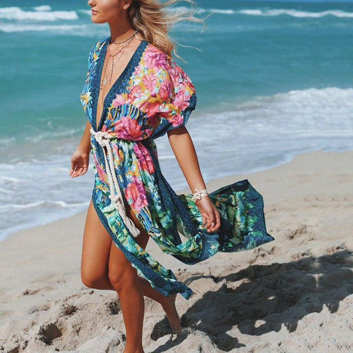 New Style Trip Shoot Super Fairy Kimono Jacket Seaside Beach Vacation Style Cardigan Sun Protection Clothing Women's Mid-Length Outer Match Shawl - bertofonsi