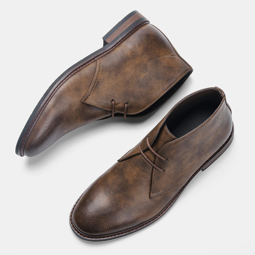 Big Size Men's Casual Leather Shoes Ankle Boots Vintage plus Size Men's Shoes - bertofonsi