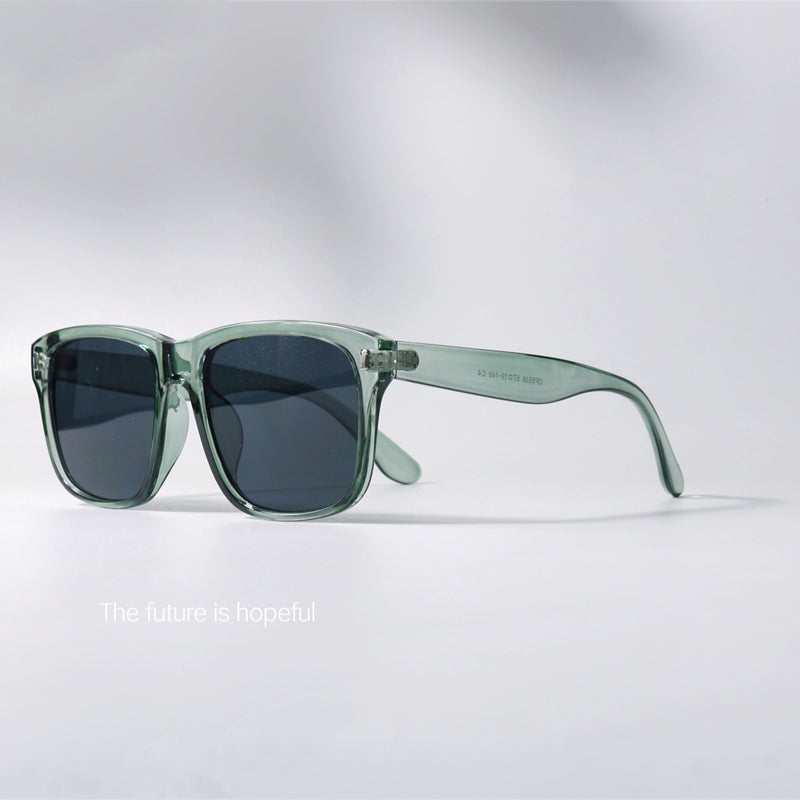 1980s Retro Hong Kong Style Sunglasses Can Be Equipped with Myopia Nostalgic High-Grade Green Gray Street Plain Sunglasses - bertofonsi
