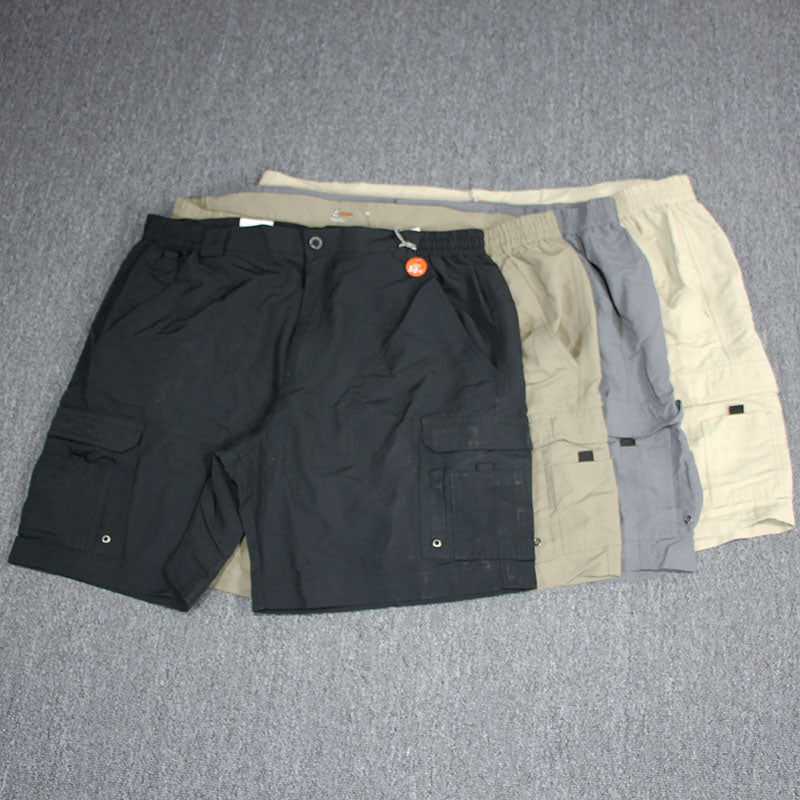 European and American Style Single Men's Summer Extra Large plus Size Quick-Dry Shorts Multi-Pocket Cargo Pants 100.00kg Chubby Half-Length Pants - bertofonsi