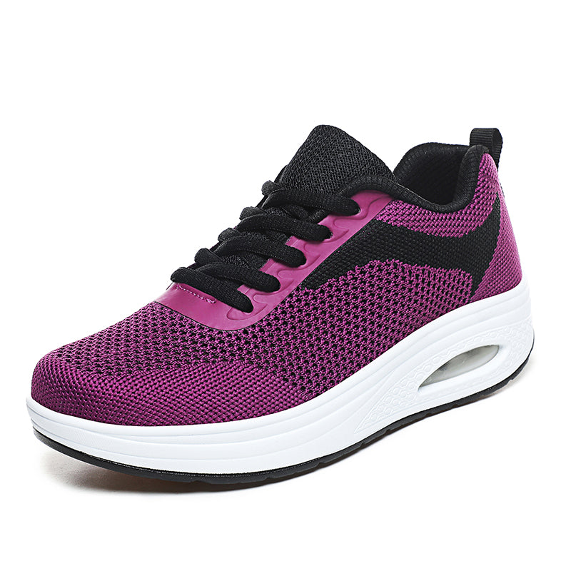 Thick-Soled Hollow Mesh Surface Breathable Tourist Mom Rocking Shoes - bertofonsi