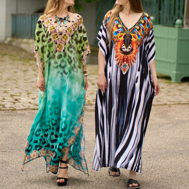 2023 Summer New European and American Ins Seaside Vacation Beach Dress Niche Dress Sanya Loose Long Dress Women - bertofonsi