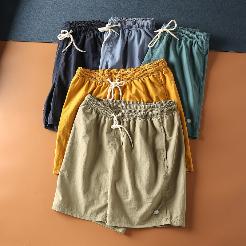 Summer New Outdoor Waterproof Breathable Fabric Men's Sports Casual Straight Shorts Shorts Beach Pants Trendy - bertofonsi