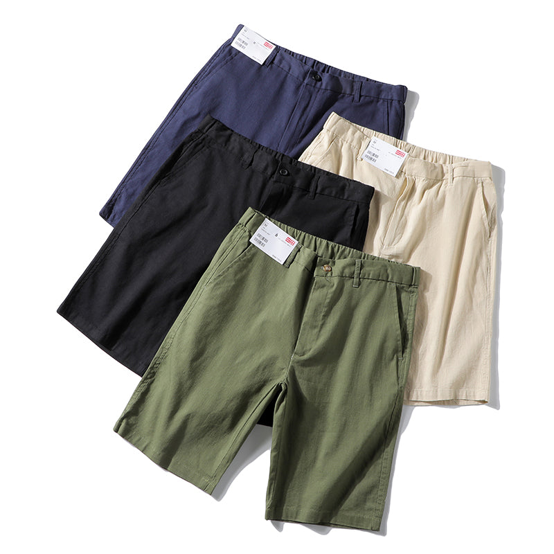 Daily Order Balance Cargo with Logo Cut off! Cotton and Linen Blend! Comfortable Breathable Summer Men's Casual Shorts Middle Pants Fifth Pants - bertofonsi