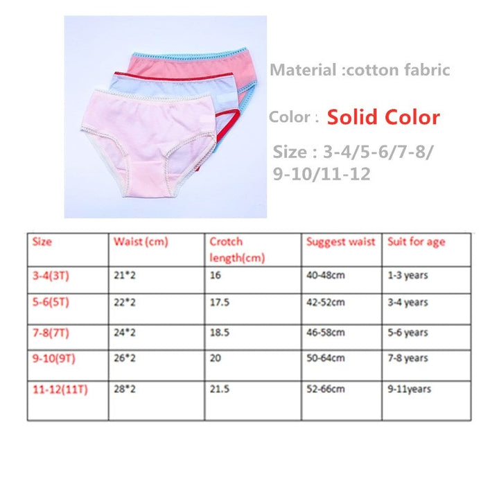 12Pcs/Lot Girls Underwear Briefs Panties Kids Children Shorts For 2-12Years - bertofonsi