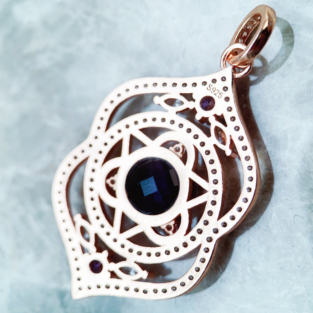 Pendant THIRD-EYE CHAKRA,Brand Fashion Trendy Jewelry Europe Rose Gold Color 925 Sterling Silver Gift For Woman - bertofonsi