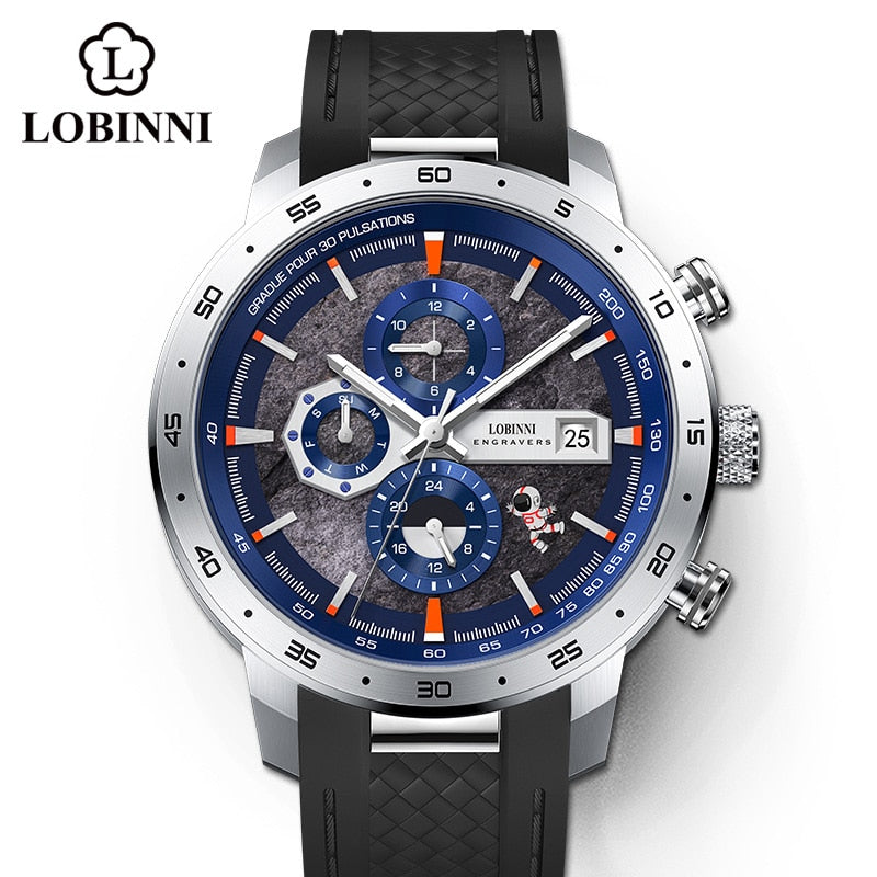 LOBINNI 2022 New Men's Sports Mechanical Watches Top Brand Sapphire Stainless Steel 50m Waterproof Luminous Clock Reloj Hombre - bertofonsi