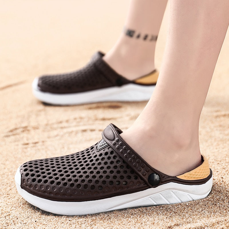 Unisex Fashion Beach Sandals Thick Sole Slipper Waterproof Anti-Slip Sandals Flip Flops for Women Men - bertofonsi