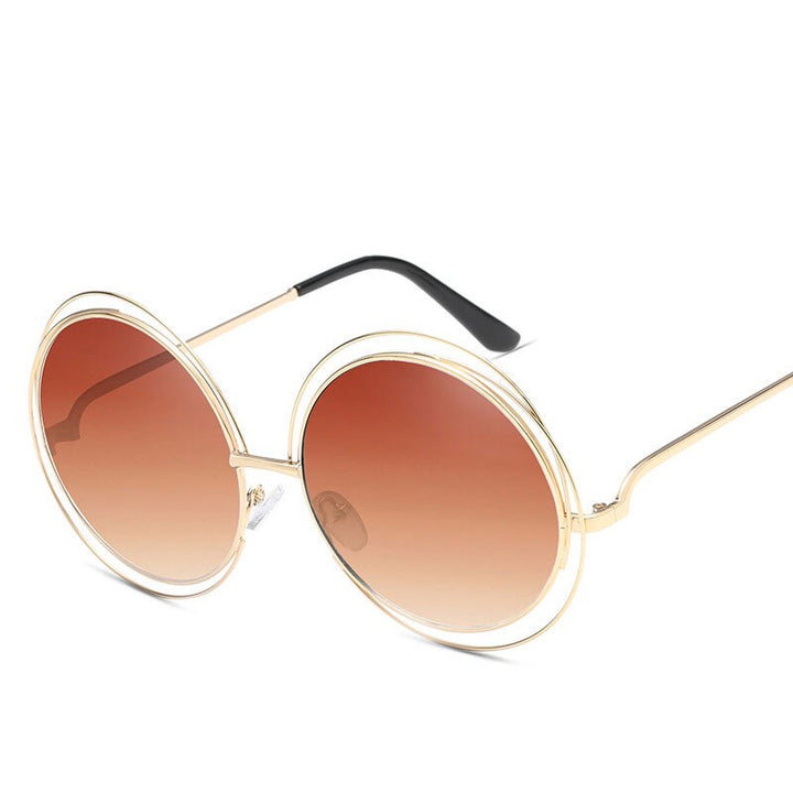 Luxury Round Sunglasses Women Brand Designer 2022 Vintage Retro Oversized Sunglass Female Sun Glasses For Women Sunglass Mirror - bertofonsi