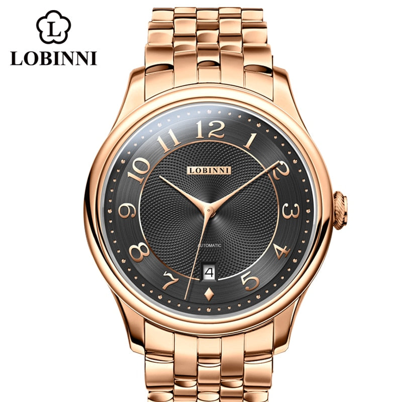 LOBINNI New Luxury Men Dress Watch Clous de Paris Dial Miyota 8215 Automatic Mechanical Watches Sapphire Simple Men's Wrist - bertofonsi