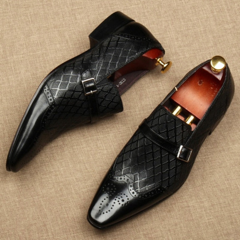 Italian Men Genuine Leather Handmade Oxford Dress Shoe - bertofonsi