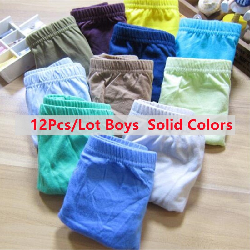 12Pcs/Lot Girls Underwear Briefs Panties Kids Children Shorts For 2-12Years - bertofonsi