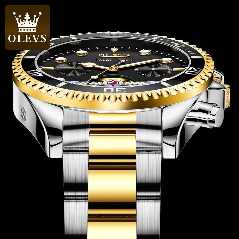 OLEVS Watch for Men Stainless Steel Mechanical Watch Automatic Watch Luxury Waterproof Sports Men Watch Men&#39;s Mechanical Watch - bertofonsi