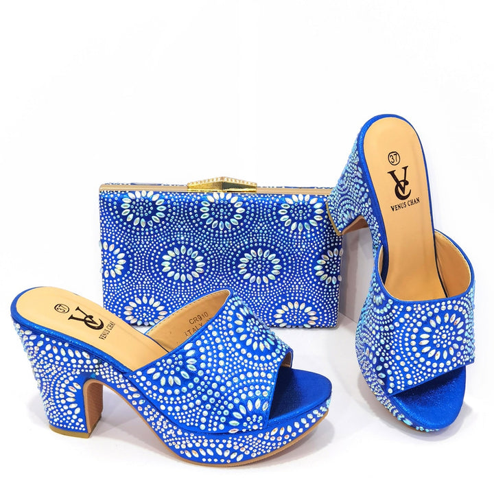 Latest Design African Wedding Italian Shoe and Bag Sets Decorated with Appliques Nigerian Women Wedding Shoes High Quality Pumps - bertofonsi
