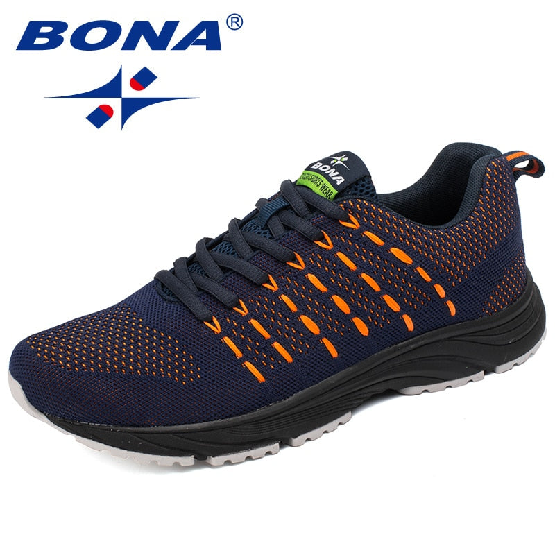 BONA New Popular Style Men Running  Mesh Weaving Upper Sport Shoes Ourdoor Jogging Walking Sneakers Lace Up Free Shipping - bertofonsi