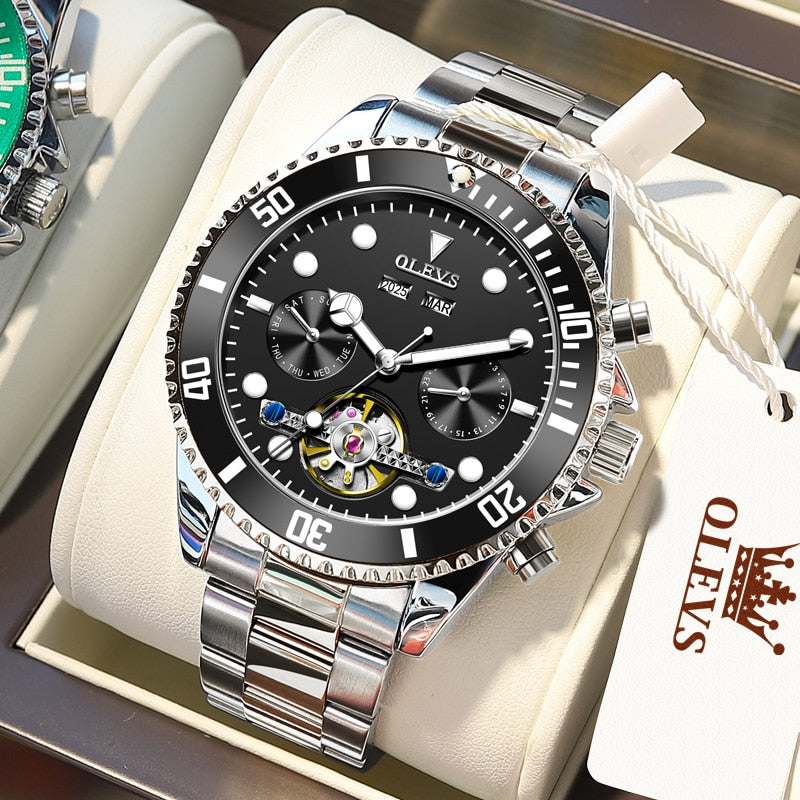 OLEVS Watch for Men Stainless Steel Mechanical Watch Automatic Watch Luxury Waterproof Sports Men Watch Men&#39;s Mechanical Watch - bertofonsi