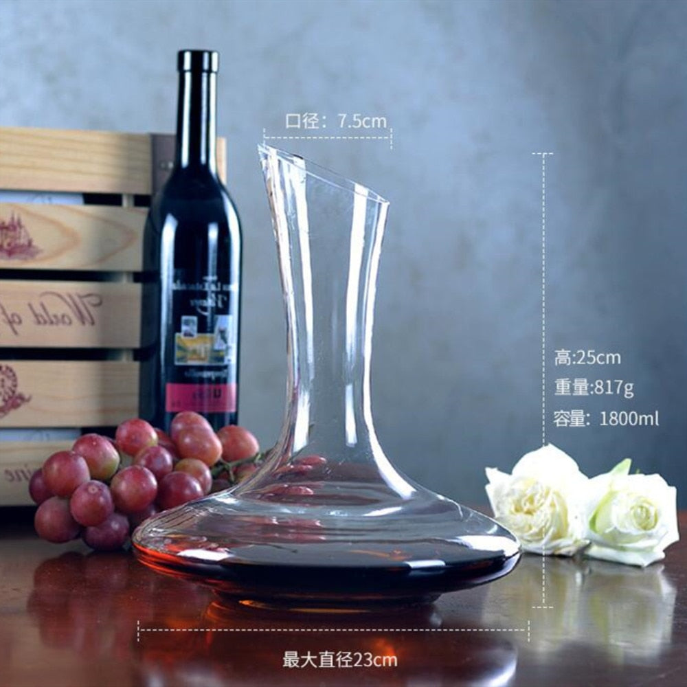 1500ML Big Decanter Handmade Crystal Red Wine Decanter Brandy Champagne Glasses Decanter Jug Pourer Aerator For Family Bar - bertofonsi