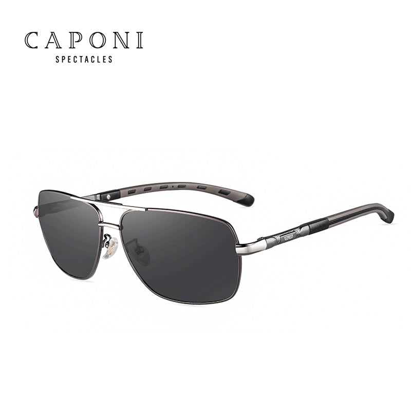 CAPONI Photochromic Men's Sunglasses Polarized Classic Brand Design Anti Ray Shades Driving Square Sun Glasses Men UV400 CP8724 - bertofonsi
