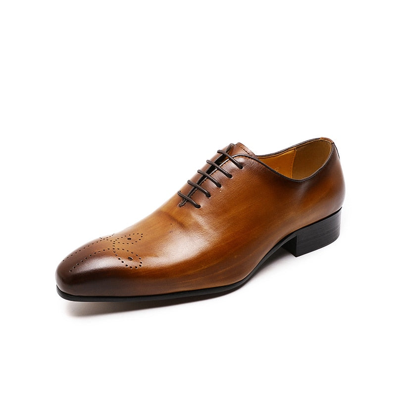 FELIX CHU Big Size 6-13 Oxfords Leather Men Shoes Whole Cut Fashion Casual Pointed Toe Formal Business Male Wedding Dress Shoes - bertofonsi