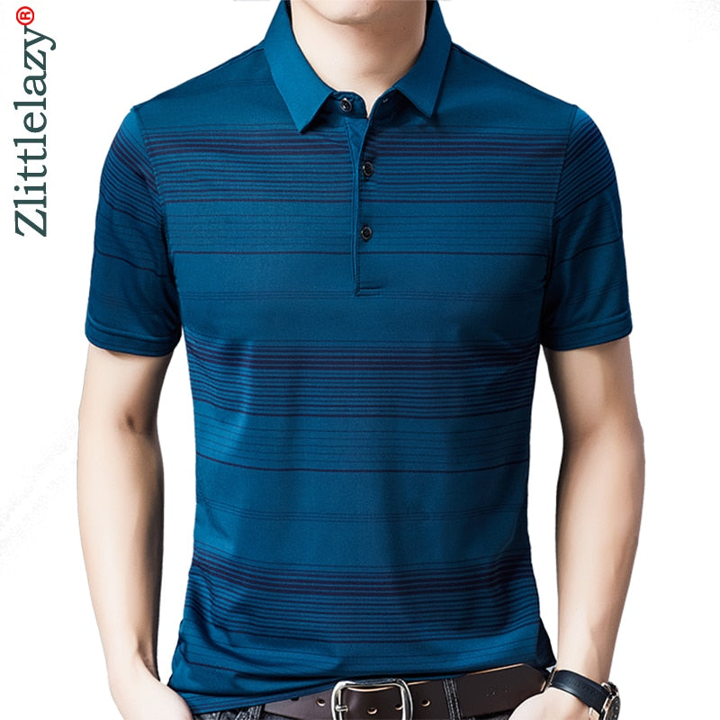 2022 Brand Casual Summer Striped Short Sleeve Polo Shirt Men Poloshirt Jersey Luxury Mens Polos Tee Shirts Dress Fashions 50548 - bertofonsi