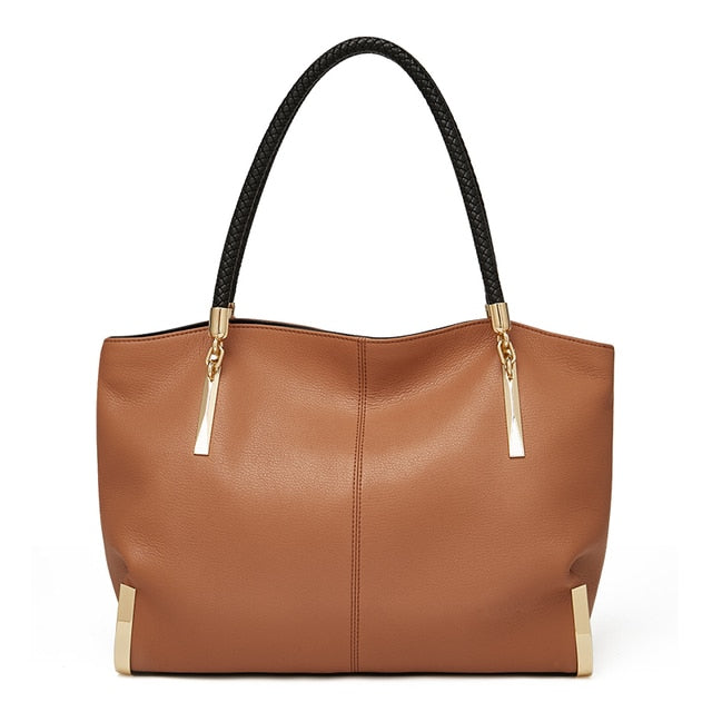 FOXER Brand Women Purse Split Leather Handbag Female Shoulder Bag Designer Luxury Lady Tote Large Capacity Zipper Top Handle Bag - bertofonsi