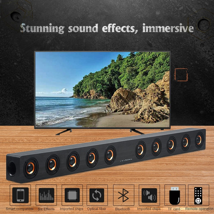 40W Soundbar for TV HiFi Wireless Bluetooth Speakers 3D Surround Stereo Subwoofer Home Theatre System Sound Box Movie RAC AUX - bertofonsi
