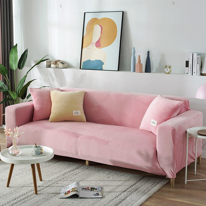 1/2/3/4 Seat Velvet Plush Sofa Covers for Living Room All-inclusive Couch Cover Elastic Case Sofa Slipcover Stretch - bertofonsi