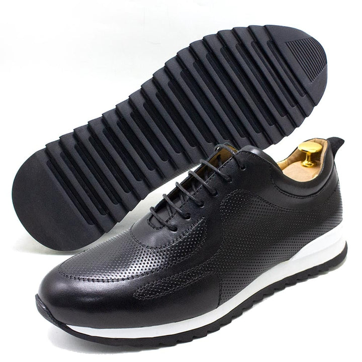 Luxury Mens Sneakers Genuine Leather Lace-Up Comfortable Oxford Classic Casual Shoes for Men Outdoor Street Travel Flat Footwear - bertofonsi