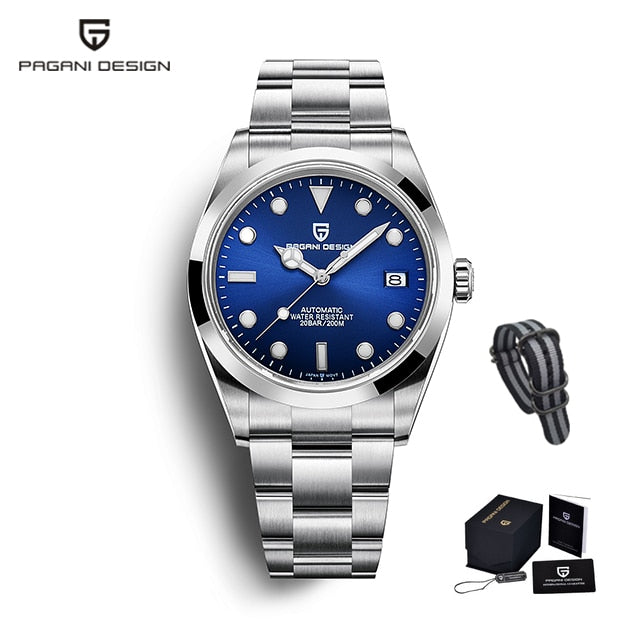 PAGANI DESIGN New NH35 Men Mechanical Watch AR Sapphire Glass Automatic Watch For Men Stainless Steel Sports Waterproof Watches - bertofonsi