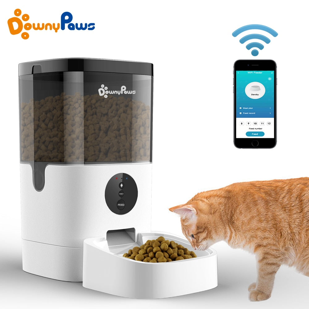 4/6L Automatic Pet Feeder For Cats WiFi Smart Swirl Slow Dog Feeder With Voice Recorder Large Capacity Timing Cat Food Dispenser - bertofonsi