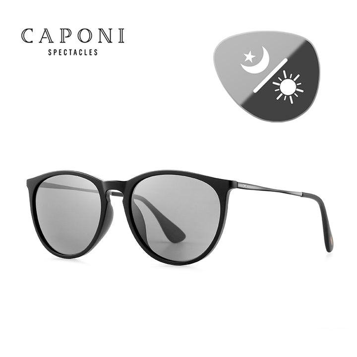 CAPONI Classic Sun Shade Men Photochromic Polarized Sunglasses UV400 Protect Car Driving Super Light Weight TR-90 Eyewear BS3102 - bertofonsi