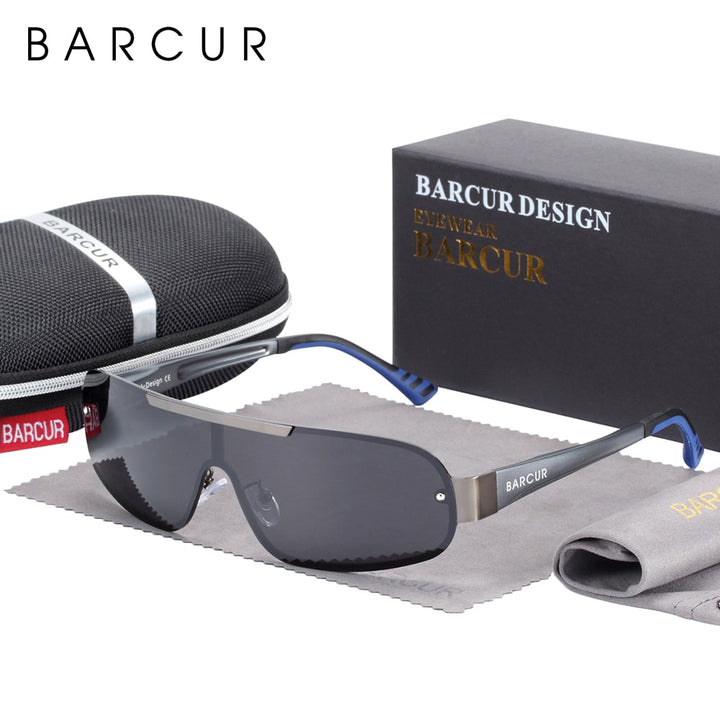 BARCUR Aluminum Magnesium Sunglasses Men Polarized Sun glasses for Men Pilot Sport Eyewear UV400 - bertofonsi