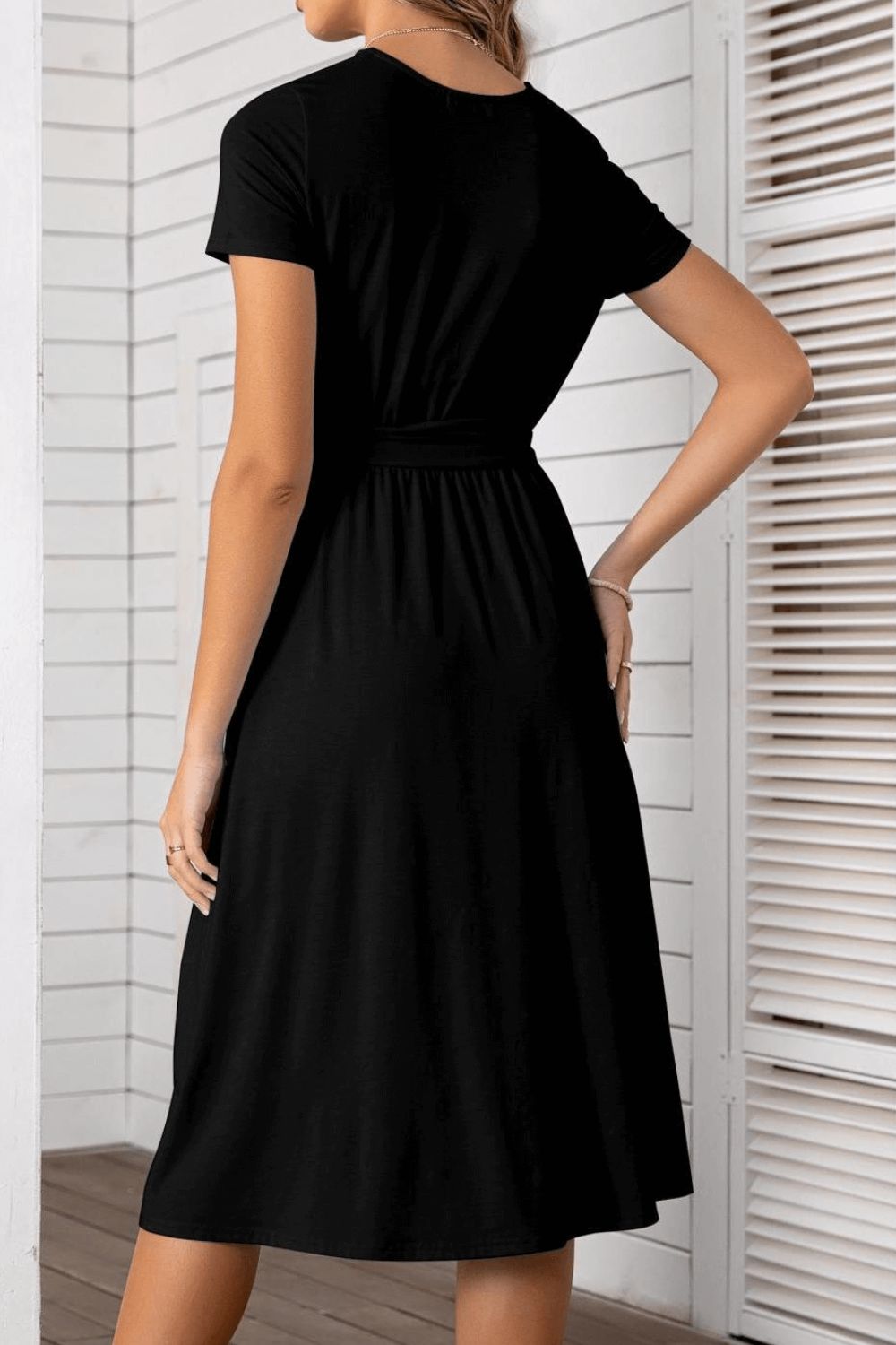 Belted Tee Dress With Pockets - bertofonsi