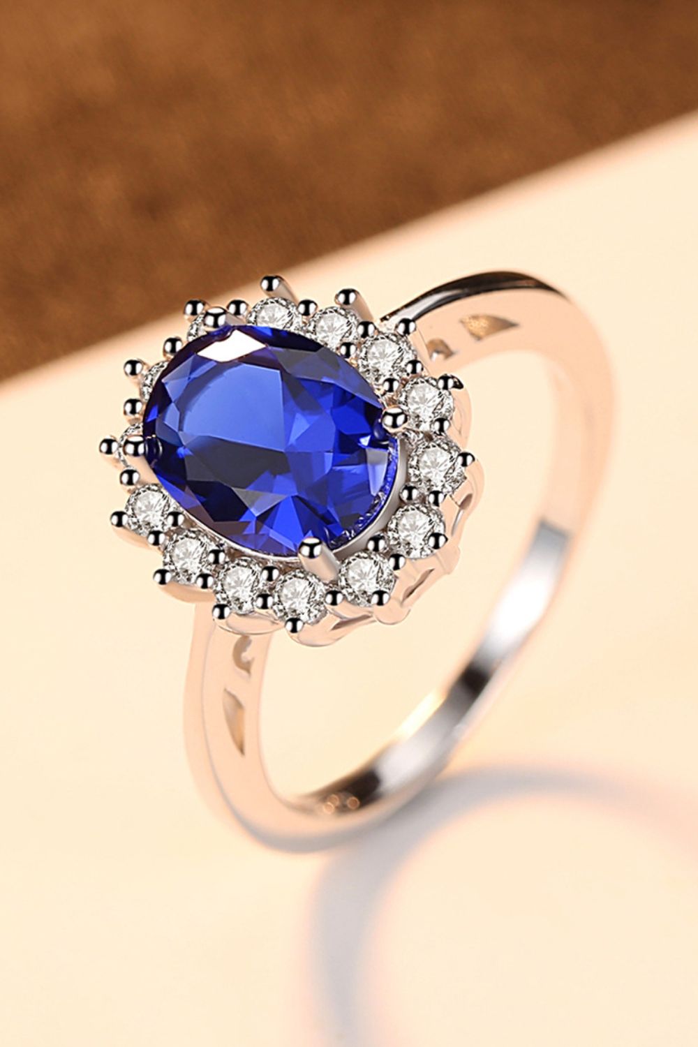 Synthetic Sapphire 925 Sterling Silver Ring - bertofonsi