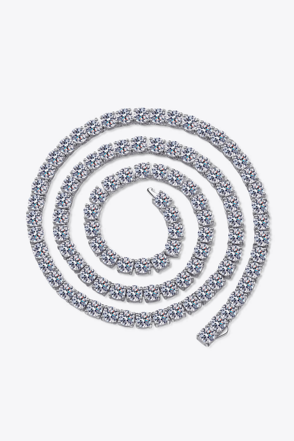Moissanite Rhodium-Plated Necklace - bertofonsi