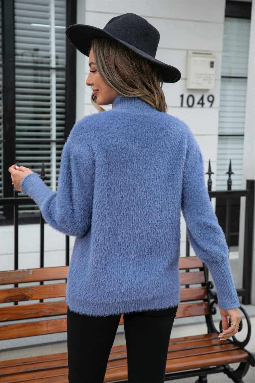 Turtle Neck Long Sleeve Pullover Sweater - bertofonsi