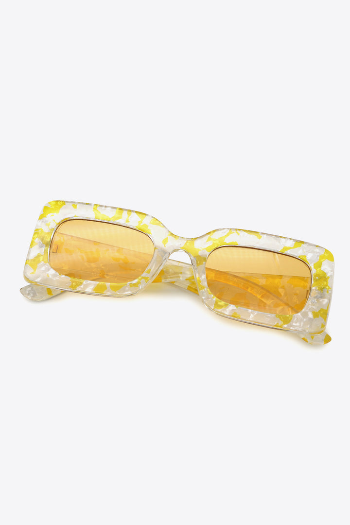 Tortoiseshell Rectangle Polycarbonate Sunglasses - bertofonsi