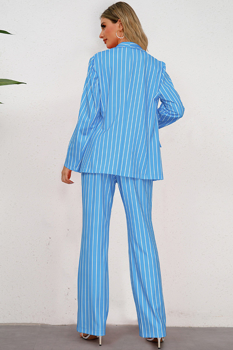 Striped Long Sleeve Top and Pants Set - bertofonsi