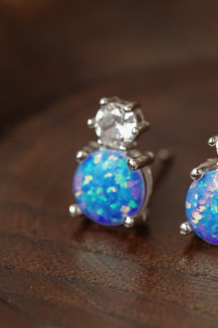 4-Prong Opal Stud Earrings - bertofonsi