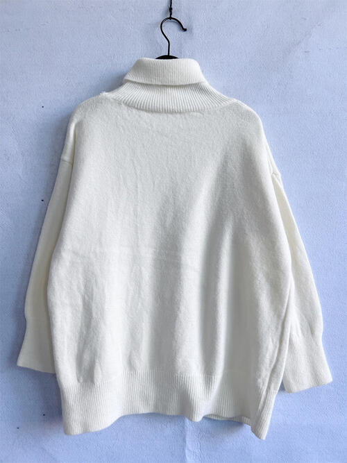 Turtleneck Long Sleeve Sweater - bertofonsi